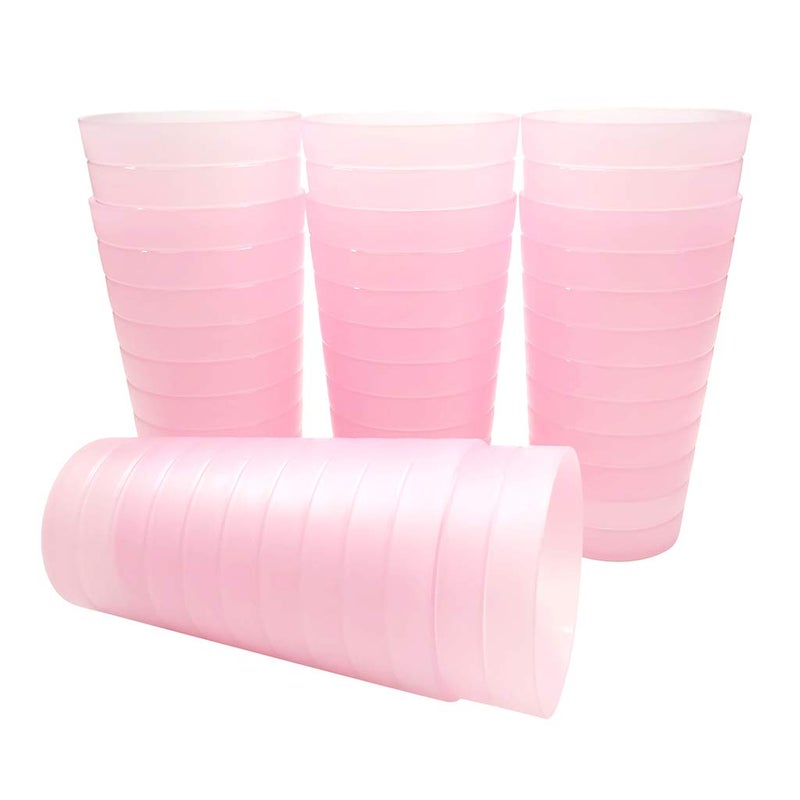 KX-WARE Mixed Drinkware 22-ounce Plastic Tumblers/Drinking Glasses/Party Cups/Iced Tea Glasses, Set of 12 Pink | Unbreakable, Dishwasher Safe, BPA Free - Image 4